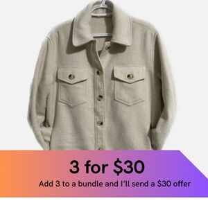 R Drotyle recycled fabric shirt jacket.